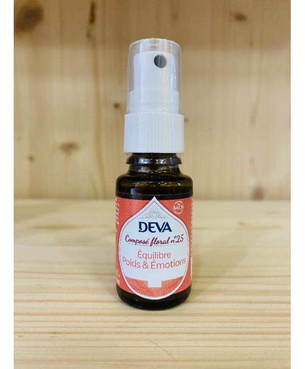 COMPOSÉ FLORAL N°25 ÉQUILIBRE POIDS & ÉMOTIONS SPRAY DEVA - 15 ML
