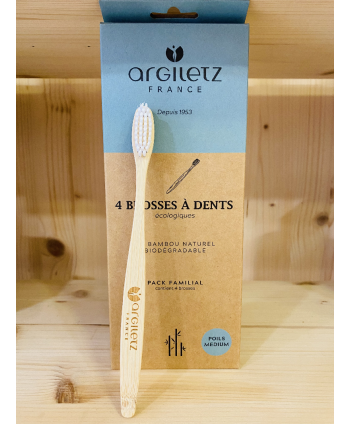 BROSSES À DENTS ÉCOLOGIQUE ARGILETZ - 4 Brosses