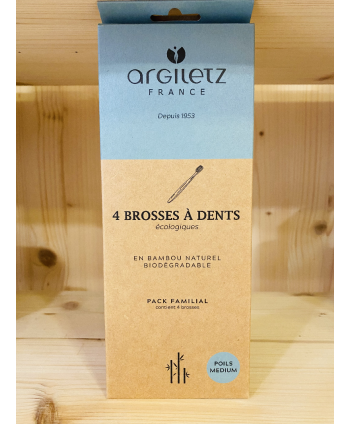 BROSSES À DENTS ÉCOLOGIQUE ARGILETZ - 4 Brosses